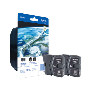 Brother Pack de deux cartouches d'encre LC985BKBP2 originales – Noir.