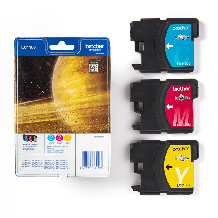 Brother LC1100RBWBP cartouche d'encre 3 pièce(s) Original Cyan, Magenta, Jaune