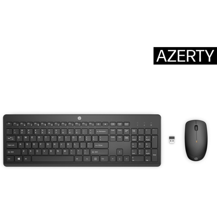 HP 230 WL MOUSE+KB COMBO FR clavier Souris incluse Bureau RF sans fil Noir