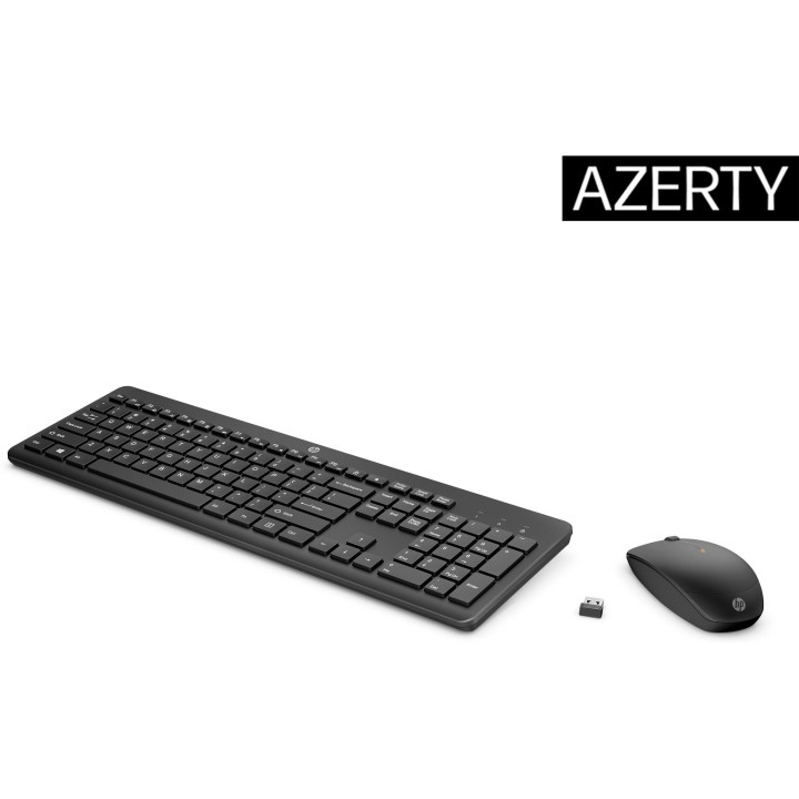 HP 230 WL MOUSE+KB COMBO FR clavier Souris incluse Bureau RF sans fil Noir