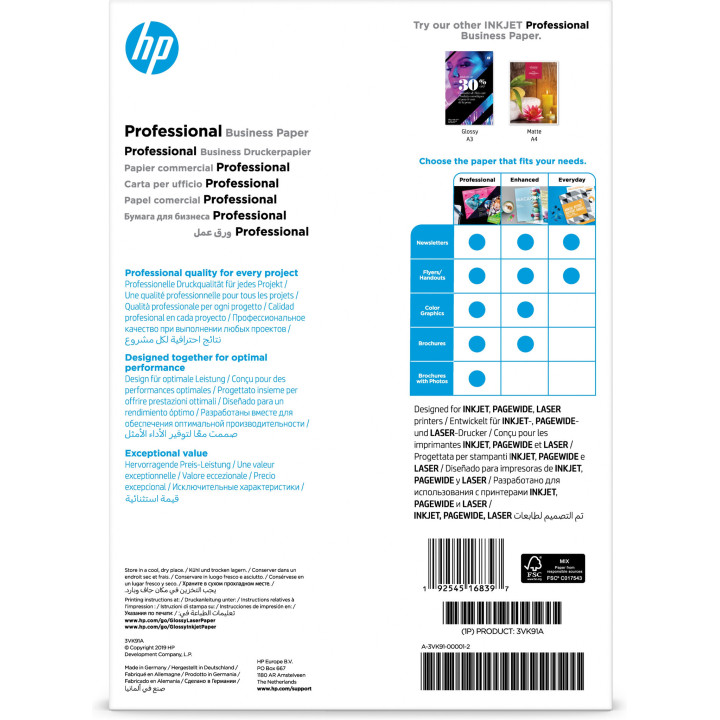 HP Papier Professional Business, brillant, 180 g/m2, A4 (210 x 297 mm), 150 feuilles