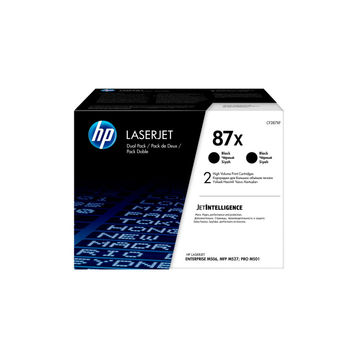 HP 87X LaserJet, lot de 2 cartouches de toner grande capacité authentiques, noir