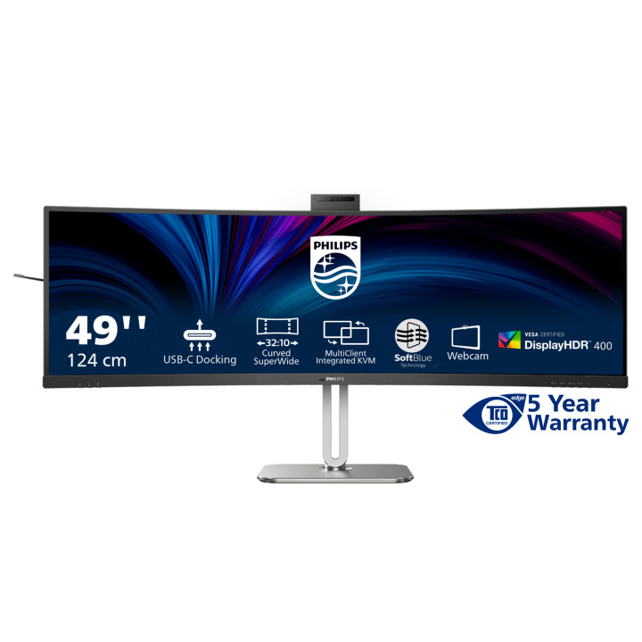 Philips 49B2U6900CH/00 écran plat de PC 124 cm (48.8") 5120 x 1440 pixels Dual QHD LCD Noir