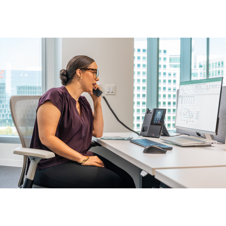 Poly Téléphone multimédia professionnel CCX 505 avec Open SIP et compatible PoE