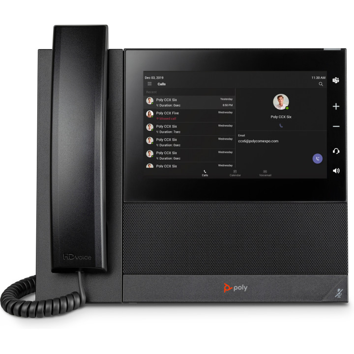 Poly Téléphone multimédia professionnel CCX 600 pour Microsoft Teams et compatible PoE