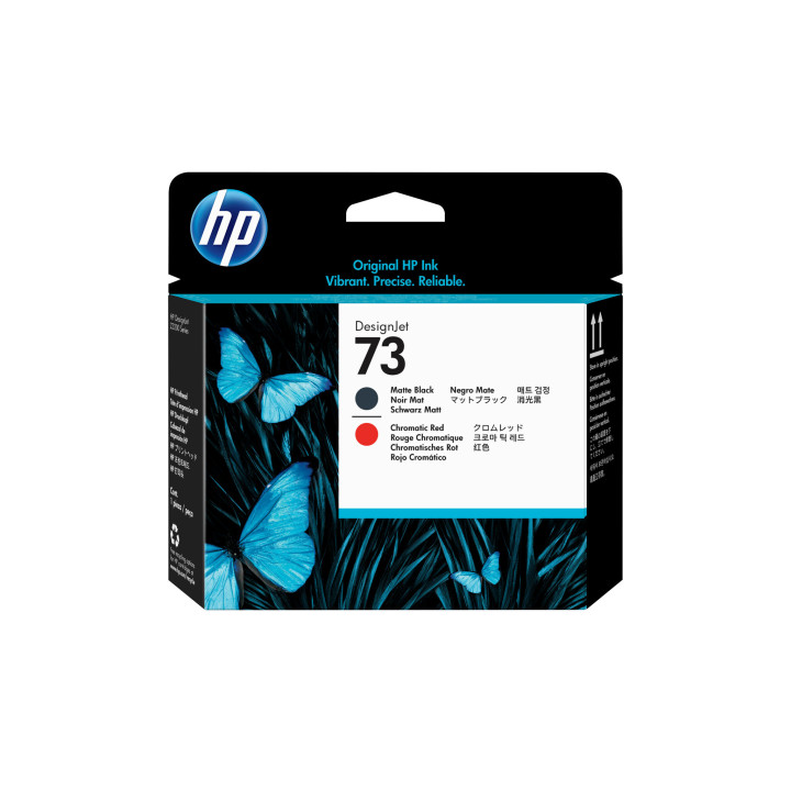 HP 73 tête d'impression DesignJet noir mat et rouge chromatique