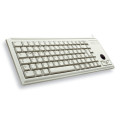 CHERRY G84-4400 TRACKBALL KEYBOARD Clavier filaire miniature, trackball, USB, gris clair, AZERTY - FR