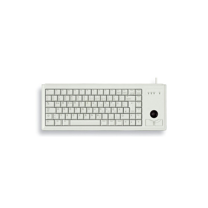 CHERRY G84-4400 TRACKBALL KEYBOARD Clavier filaire miniature, trackball, USB, gris clair, AZERTY - FR