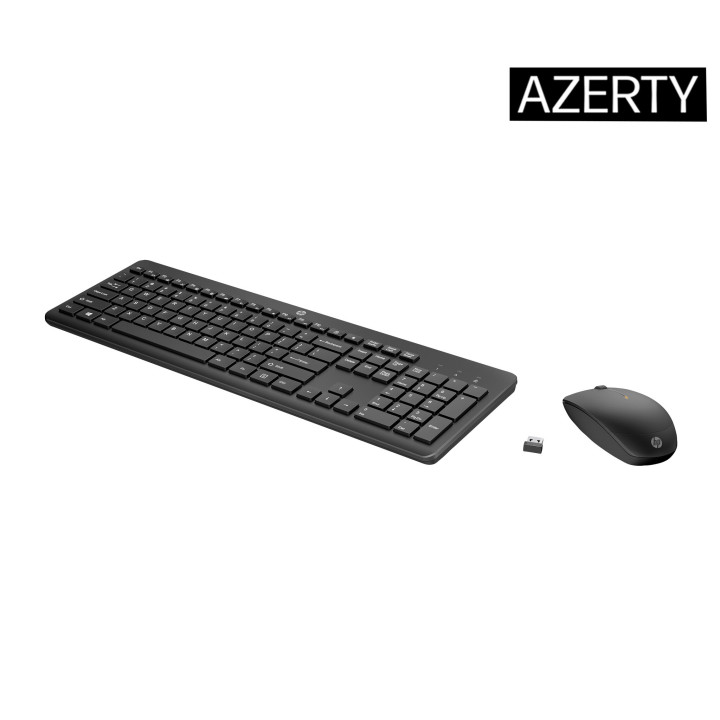HP 230 WL MOUSE+KB COMBO FR clavier Souris incluse Bureau RF sans fil Noir