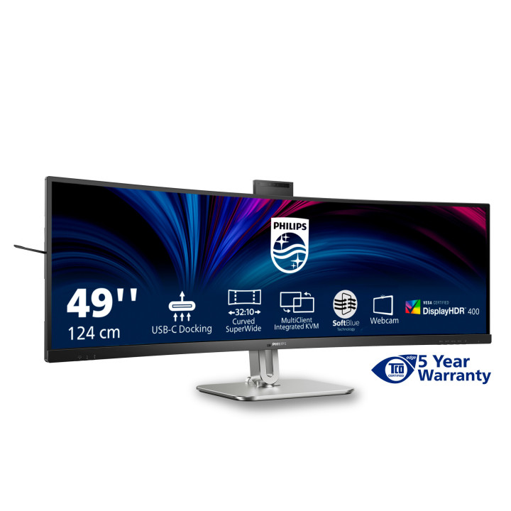 Philips 49B2U6900CH/00 écran plat de PC 124 cm (48.8") 5120 x 1440 pixels Dual QHD LCD Noir