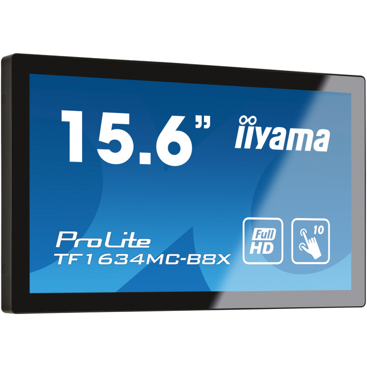 iiyama ProLite TF1634MC-B8X écran plat de PC 39,6 cm (15.6") 1920 x 1080 pixels Full HD LED Écran tactile Multi-utilisateur N