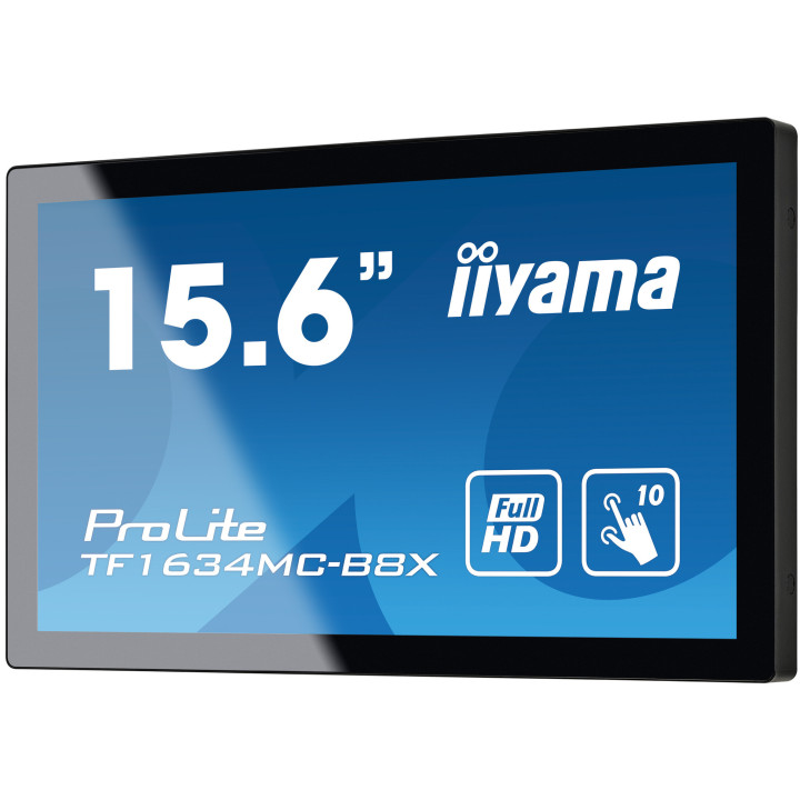 iiyama ProLite TF1634MC-B8X écran plat de PC 39,6 cm (15.6") 1920 x 1080 pixels Full HD LED Écran tactile Multi-utilisateur N
