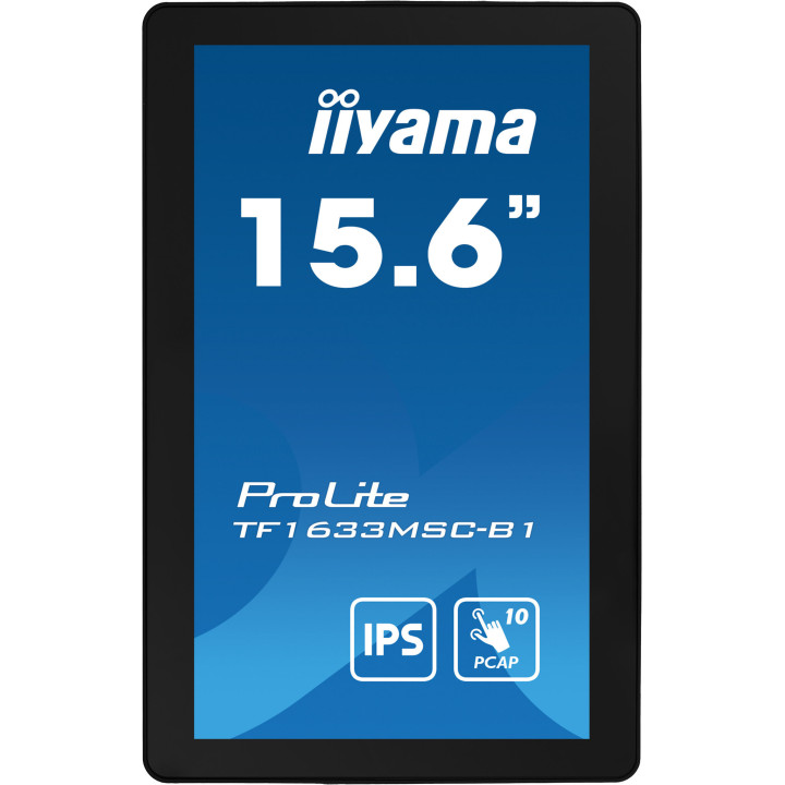 iiyama ProLite TF1633MSC-B1 écran plat de PC 39,6 cm (15.6") 1920 x 1080 pixels Full HD Écran tactile Noir