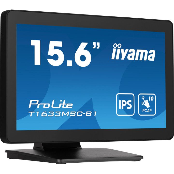 iiyama ProLite T1633MSC-B1 écran plat de PC 39,6 cm (15.6") 1920 x 1080 pixels Full HD LCD Écran tactile Noir