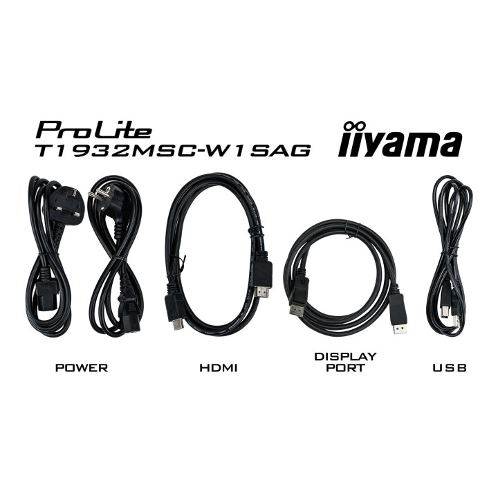 iiyama ProLite T1932MSC-W1SAG écran plat de PC 48,3 cm (19") 1280 x 1024 pixels Full HD LED Écran tactile Dessus de table Bla
