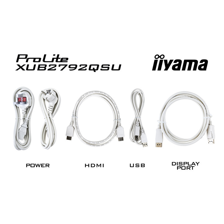 iiyama ProLite XUB2792QSU-W6 écran plat de PC 68,6 cm (27") 2560 x 1440 pixels Quad HD LED Blanc