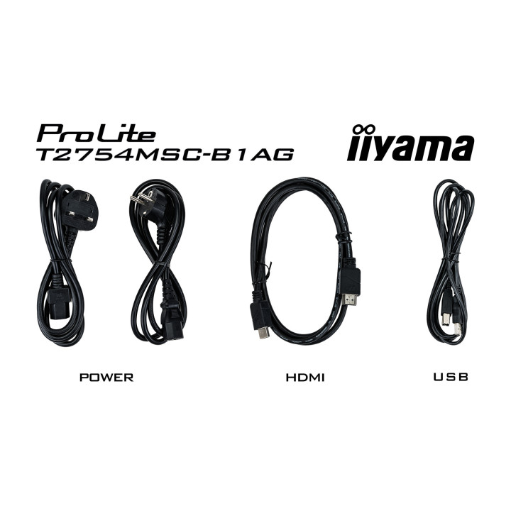 iiyama ProLite T2754MSC-B1AG écran plat de PC 68,6 cm (27") 1920 x 1080 pixels Full HD LED Écran tactile Multi-utilisateur No
