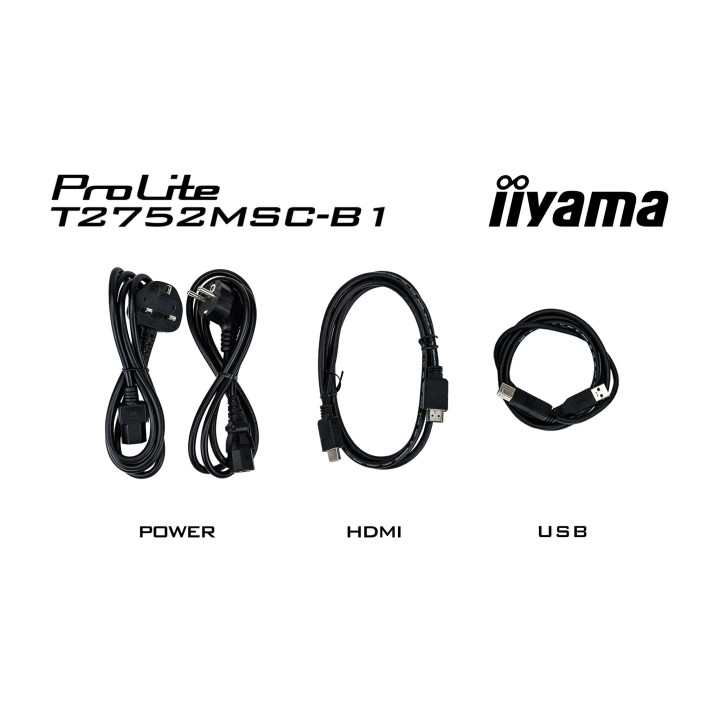 iiyama ProLite T2752MSC-B1 écran plat de PC 68,6 cm (27") 1920 x 1080 pixels Full HD LED Écran tactile Noir