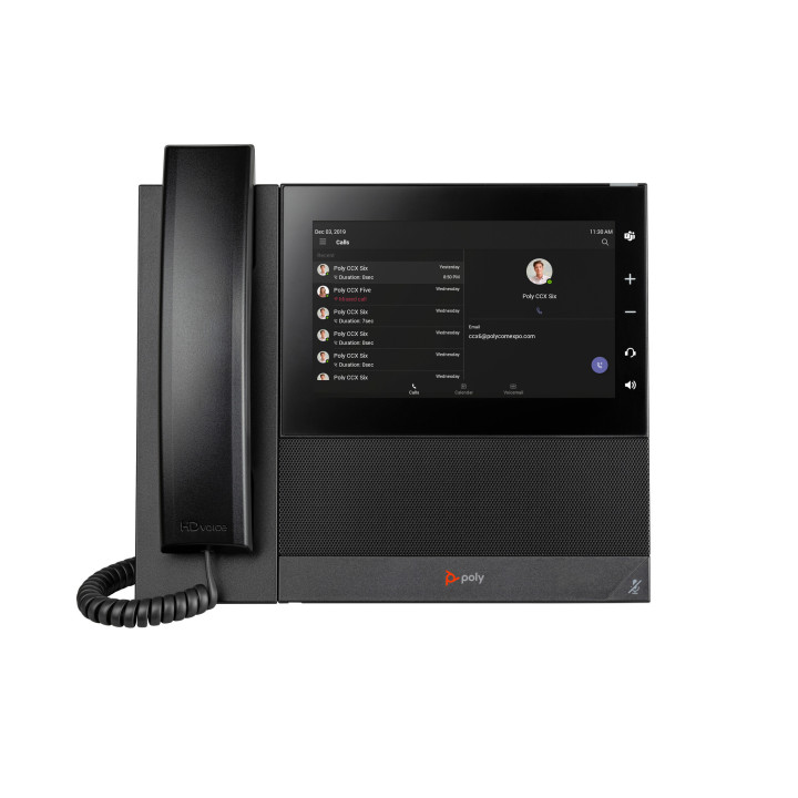 Poly Téléphone multimédia professionnel CCX 600 pour Microsoft Teams et compatible PoE