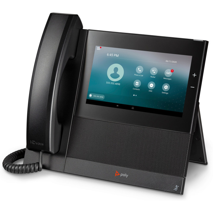 Poly Téléphone multimédia professionnel CCX 600 avec Open SIP et compatible PoE