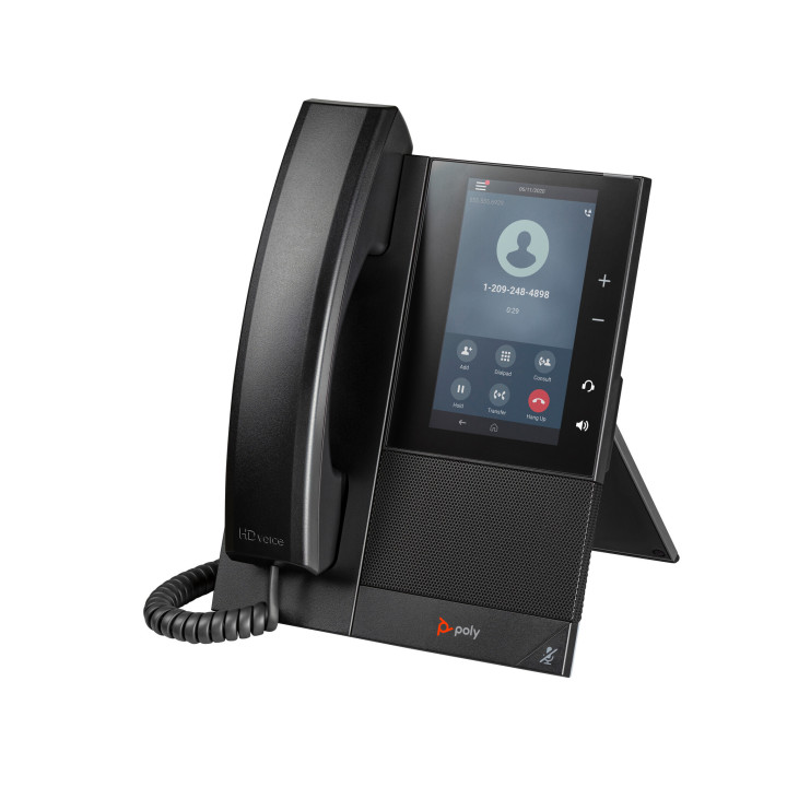 Poly Téléphone multimédia professionnel CCX 505 avec Open SIP et compatible PoE