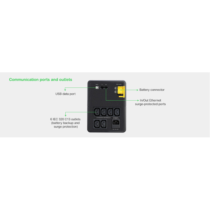 APC BackUPS BX - onduleur line-interactive - 1200VA, 230V - prises IEC