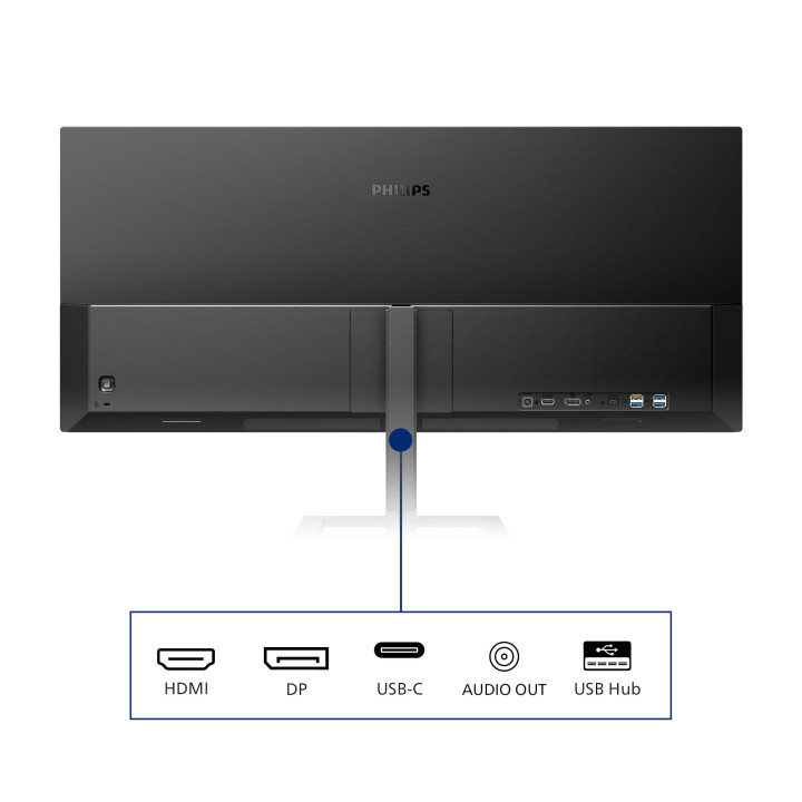 Philips E Line 346E2LAE/00 LED display 86,4 cm (34") 3440 x 1440 pixels Wide Quad HD LCD Noir