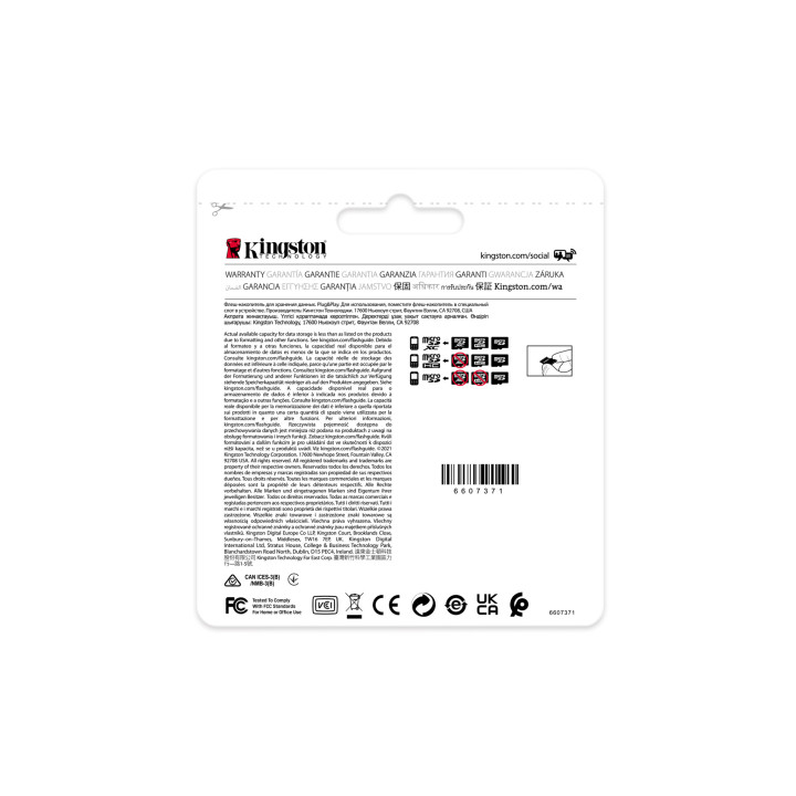 Kingston Technology Carte 64GB microSDXC Industrielle C10 A1 pSLC emballage individuel sans adaptateur