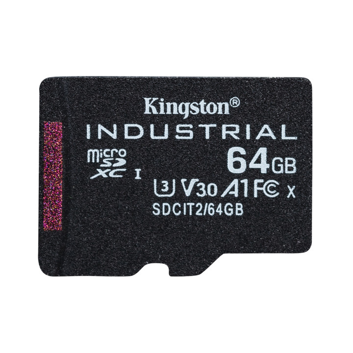 Kingston Technology Carte 64GB microSDXC Industrielle C10 A1 pSLC emballage individuel sans adaptateur