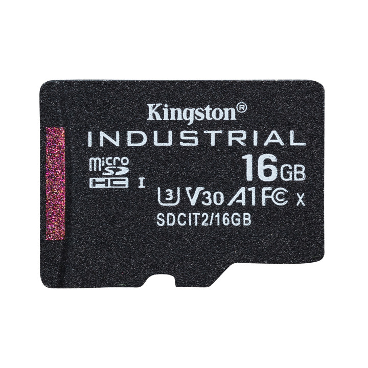 Kingston Technology Carte 16GB microSDHC Industrielle C10 A1 pSLC + adaptateur SD