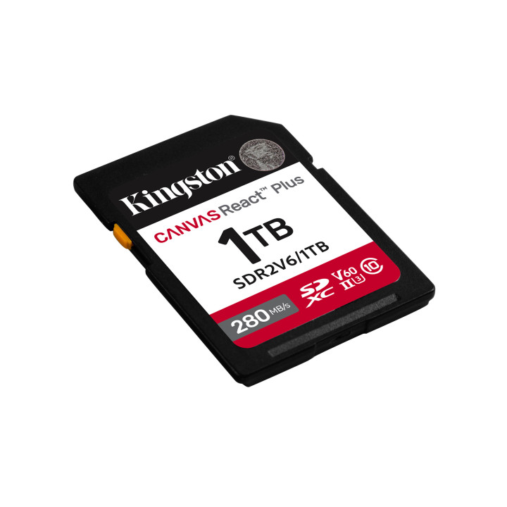 Kingston Technology 1TB Canvas React Plus SDXC UHS-II 280R/150W U3 V60 for Full HD/4K
