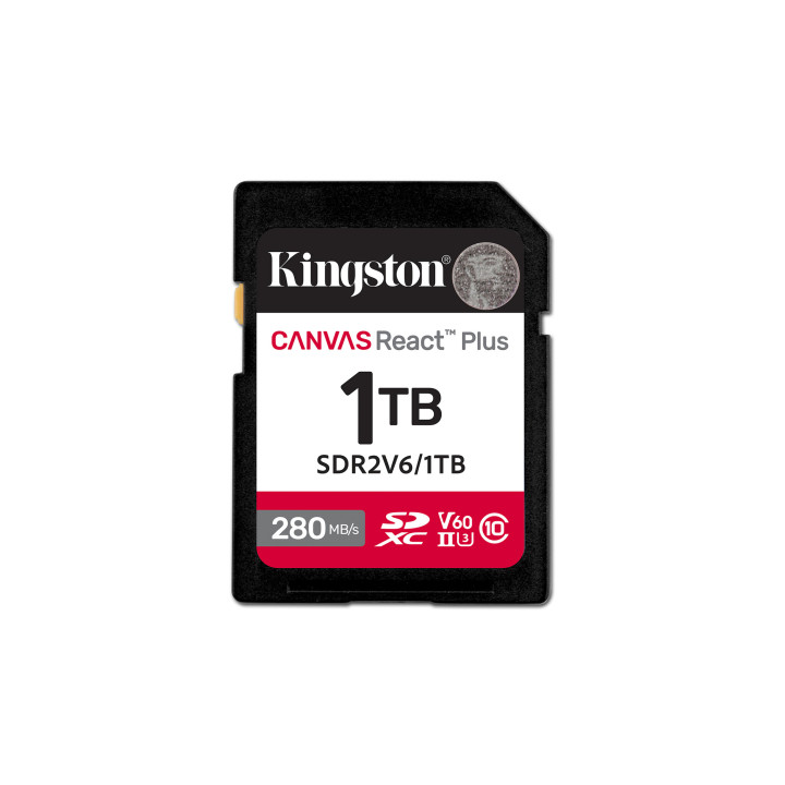 Kingston Technology 1TB Canvas React Plus SDXC UHS-II 280R/150W U3 V60 for Full HD/4K