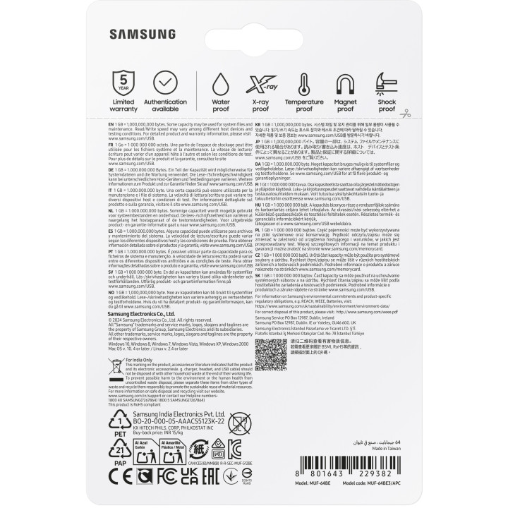 Samsung MUF-64BE lecteur USB flash 64 Go USB Type-A 3.2 Gen 1 (3.1 Gen 1) Argent