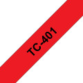 Brother TC-401 ruban d'étiquette Noir sur rouge