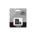 Kingston Technology Carte 64GB microSDXC Industrielle C10 A1 pSLC + adaptateur SD