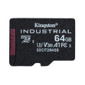 Kingston Technology Carte 64GB microSDXC Industrielle C10 A1 pSLC + adaptateur SD