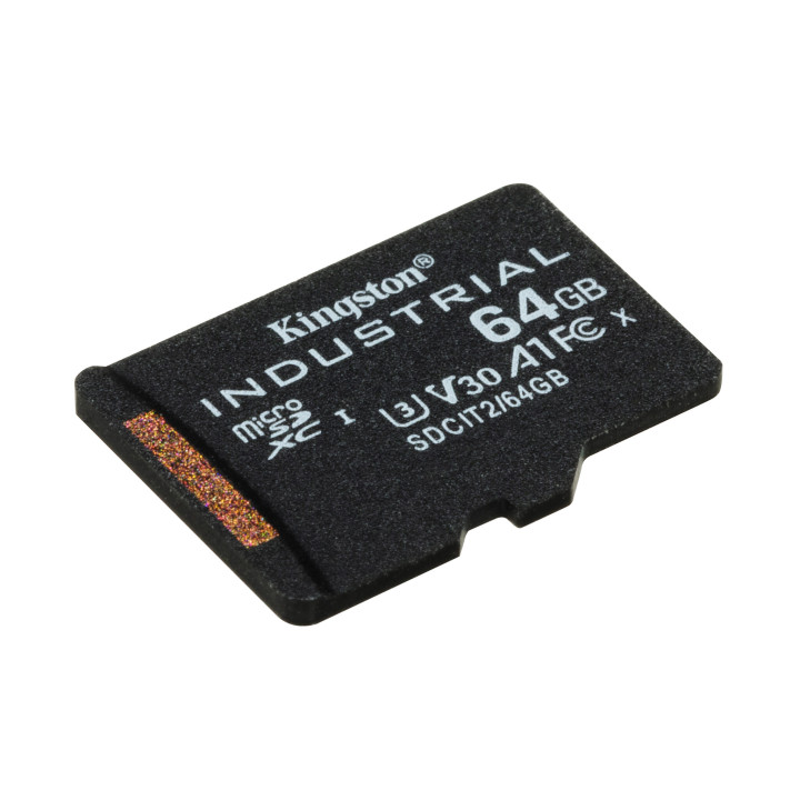 Kingston Technology Carte 64GB microSDXC Industrielle C10 A1 pSLC + adaptateur SD