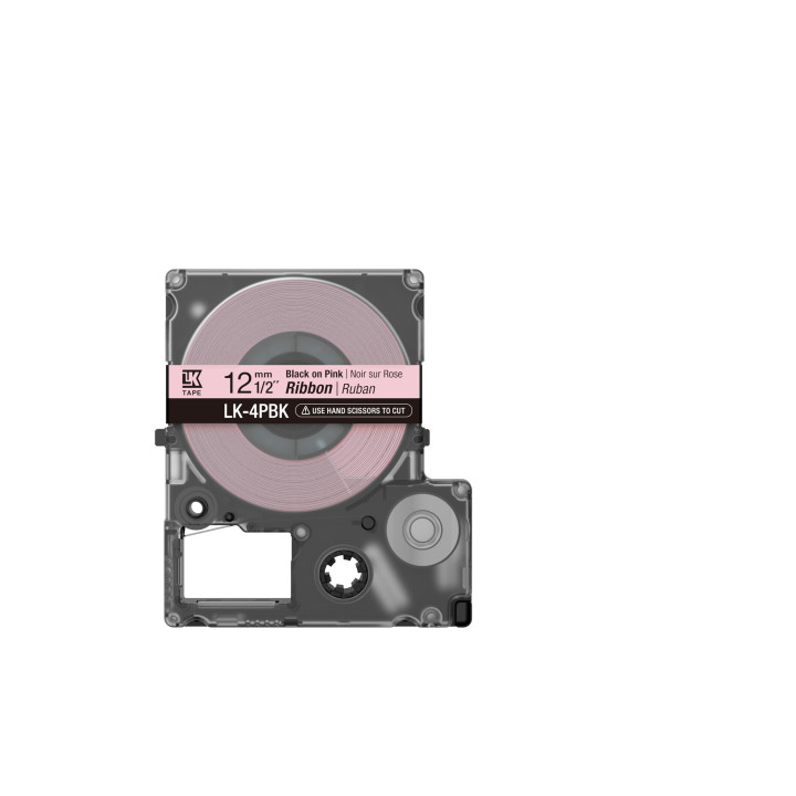 Epson Ruban satin pour étiqueteuse LK-4PBK Noir/Rose 12 mm (5 m)