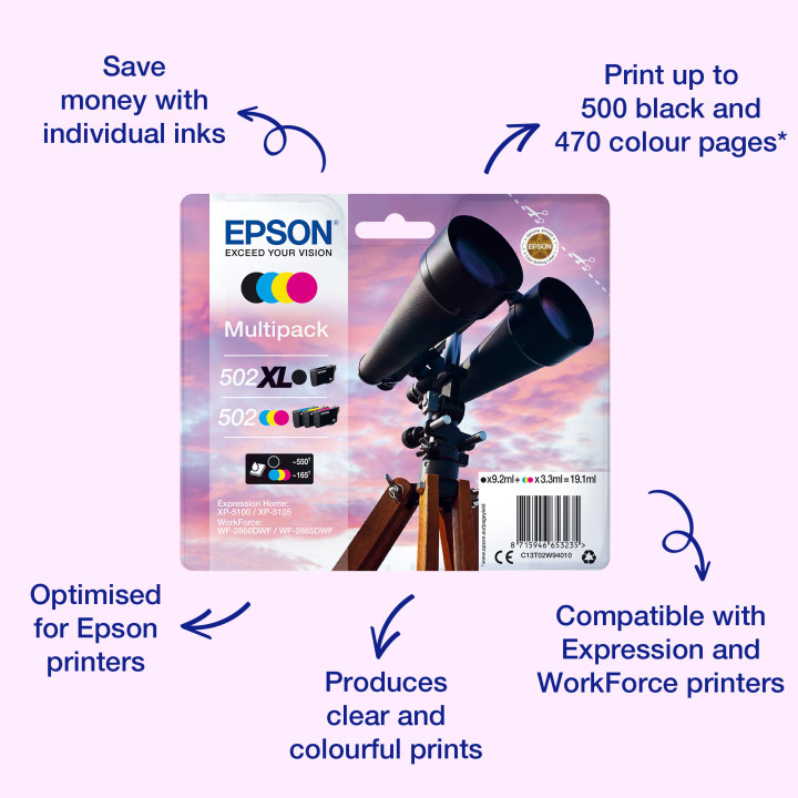 Epson Singlepack Black 502XL Ink