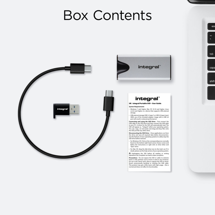 Integral SlimXpress Pro INSSD1TPORT3.2SLIMXS lecteur à circuits intégrés externe 1 To USB 3.2 Gen 2x2