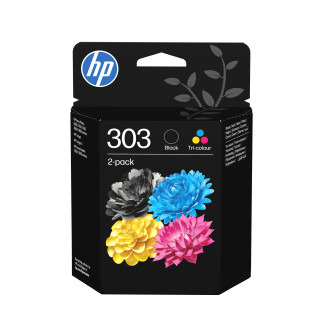 HP Pack de 2 cartouches authentiques d'encre noire/trois couleurs 303