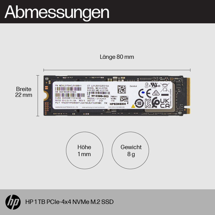 HP SSD PCIe4x4 NVMe M.2 1 To