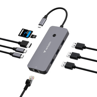 Verbatim CMH-09 USB Type-C 10000 Mbit/s Argent
