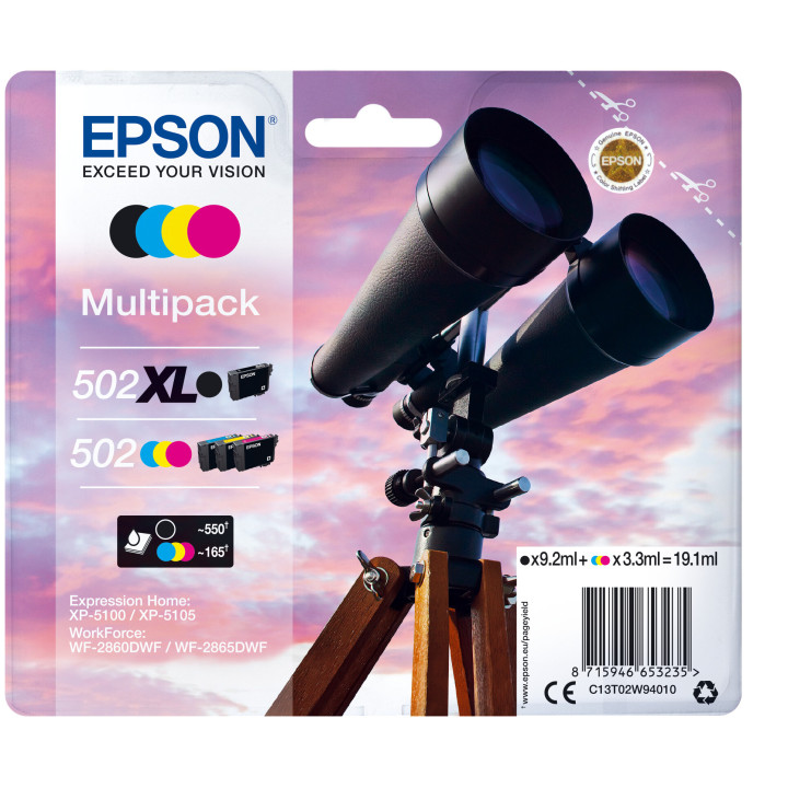 Epson Multipack 4-colours 502 XL Black/Std. CMY