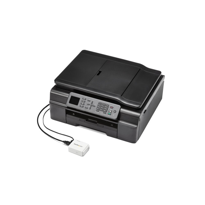 StarTech.com Serveur d'impression USB 2.0 sans fil N avec port Ethernet 10/100 Mb/s - 802.11 b/g/n
