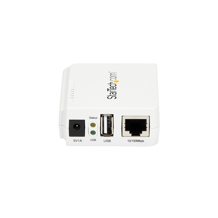 StarTech.com Serveur d'impression USB 2.0 sans fil N avec port Ethernet 10/100 Mb/s - 802.11 b/g/n