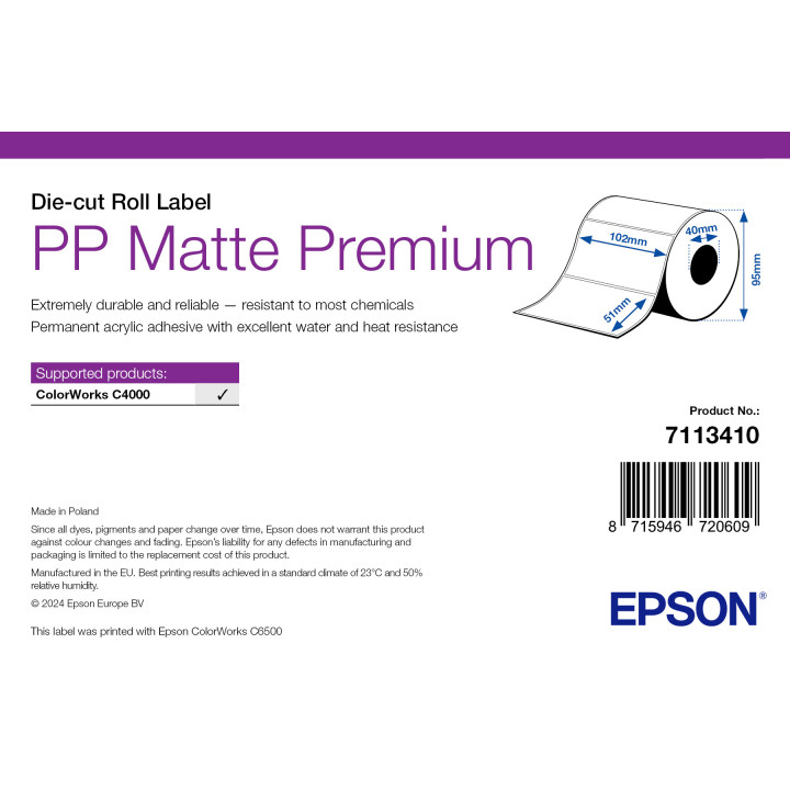 Epson 7113410 étiquette à imprimer Blanc Imprimante d'étiquette adhésive