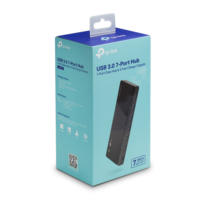 TP-Link UH700 hub & concentrateur USB 3.2 Gen 1 (3.1 Gen 1) Micro-B 5000 Mbit/s Noir