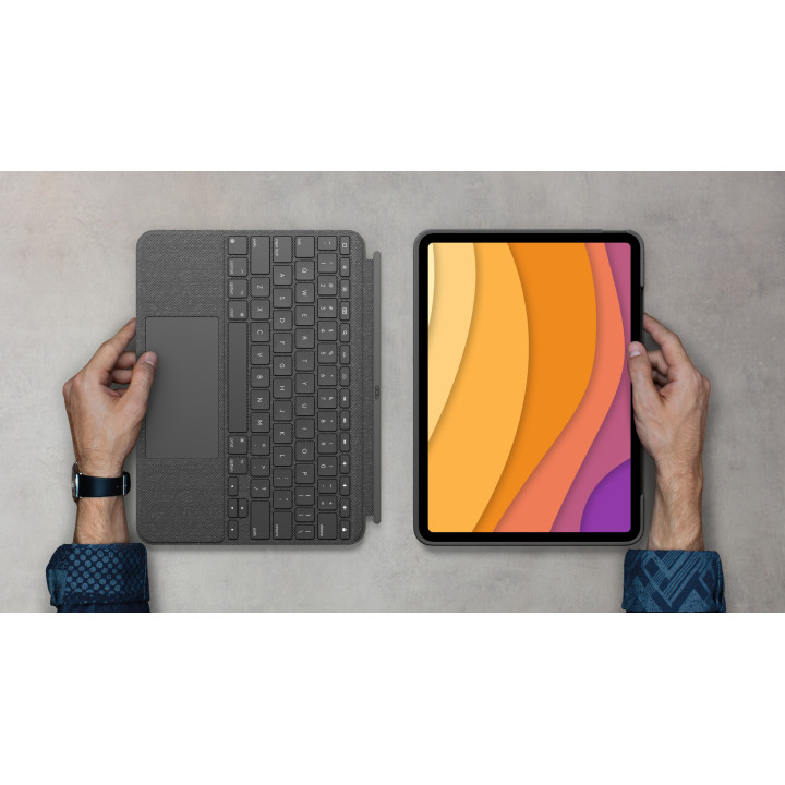 Logitech Combo Touch QWERTY Espagnole Smart Connector Gris