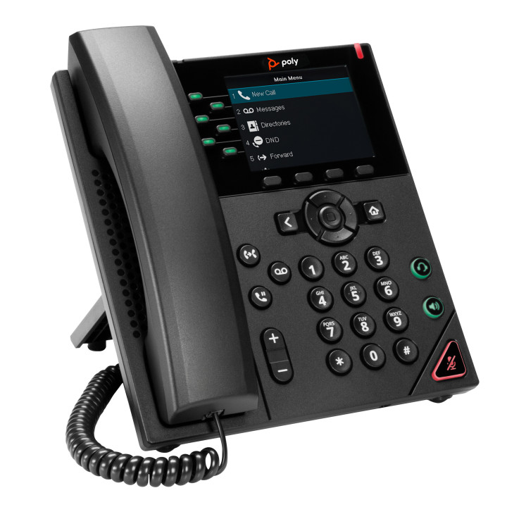 HP Poly Téléphone IP Poly VVX 350 à 6 lignes et compatible PoE
